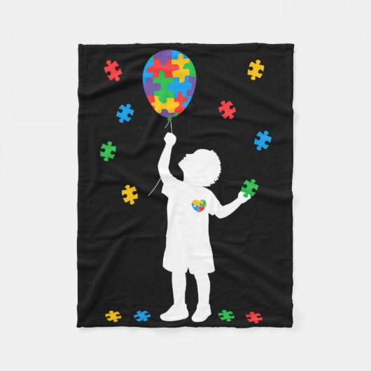 Neurodiversity Autism Awareness Boy Holding Bylloo Fleece Deken (Voorkant)