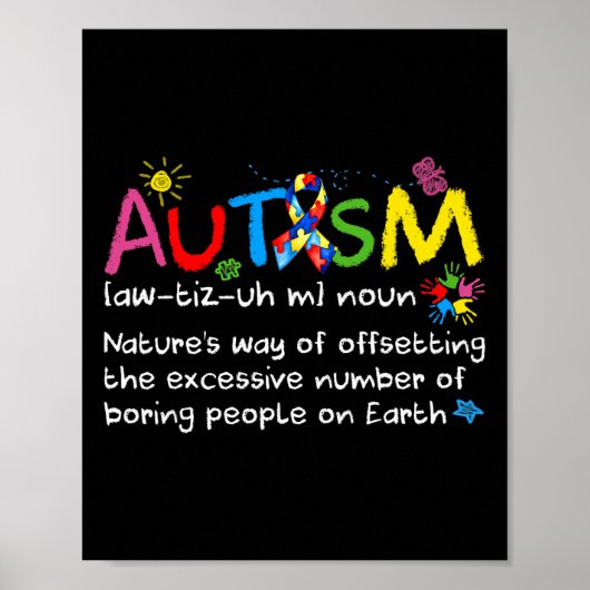Neurodiversity Autism Awareness Noun Definition Me Poster (Voorkant)