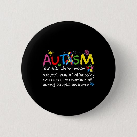 Neurodiversity Autism Awareness Noun Definition Me Ronde Button 5,7 Cm (Voorkant)