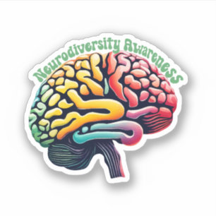 Neurodiversity Awareness Brain Illustratie Sticker