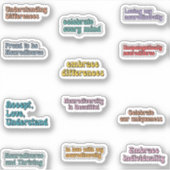 Neurodiversity Awareness Sticker Pack (Voorkant)