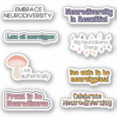 Neurodiversity Awareness Typografie Sticker Pack (Voorkant)