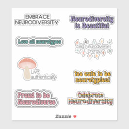 Neurodiversity Awareness Typografie Sticker Pack