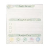 Neurodiversity Brain Dump Daily Check | Sage Green Notitieblok (Voorkant)