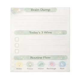 Neurodiversity Brain Dump Daily Check | Sage Green Notitieblok