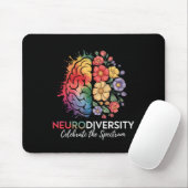 Neurodiversity Brain Floral viert het spectrum Muismat (Met muis)
