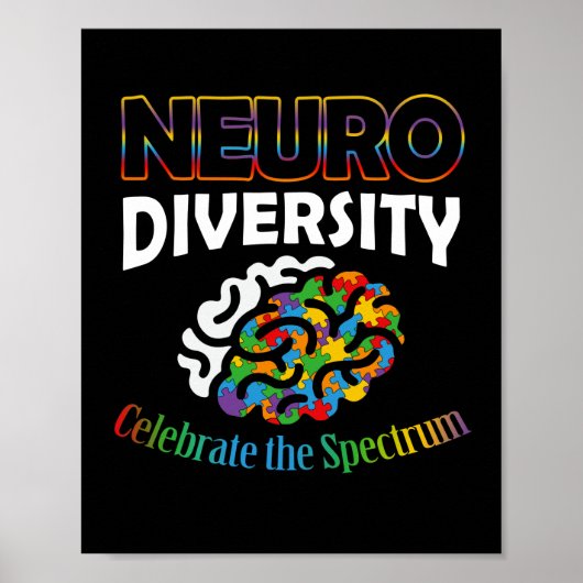 Neurodiversity Celebrate Mental Health ADHD Autism Poster (Voorkant)