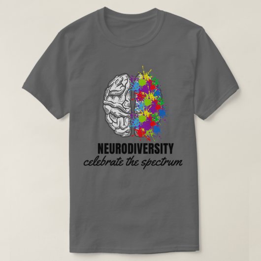 Neurodiversity Celebrate Spectrum Brain Autisme T-shirt (Design voorkant)