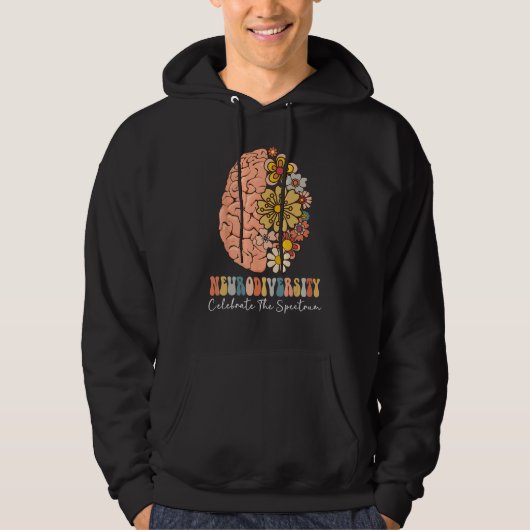 Neurodiversity celebrate the spectrum Brain Autism Hoodie (Voorkant)