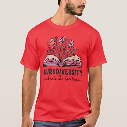 Neurodiversity celebrate the spectrum Brain Autism T-shirt (Voorkant)