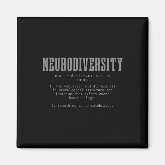 Neurodiversity Definition Autism Awareness Maand Magneet (Voorkant)