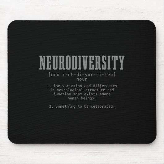 Neurodiversity Definition Autism Awareness Maand Muismat (Voorkant)