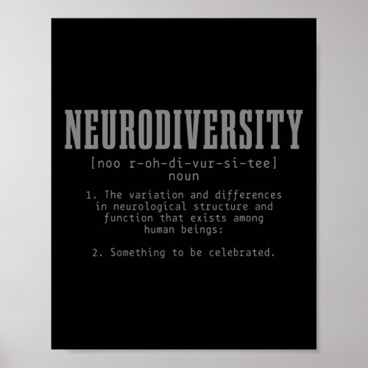 Neurodiversity Definition Autism Awareness Maand Poster (Voorkant)