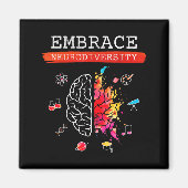 Neurodiversity Embrace Adhd Autism Asd Awareness G Magneet (Voorkant)