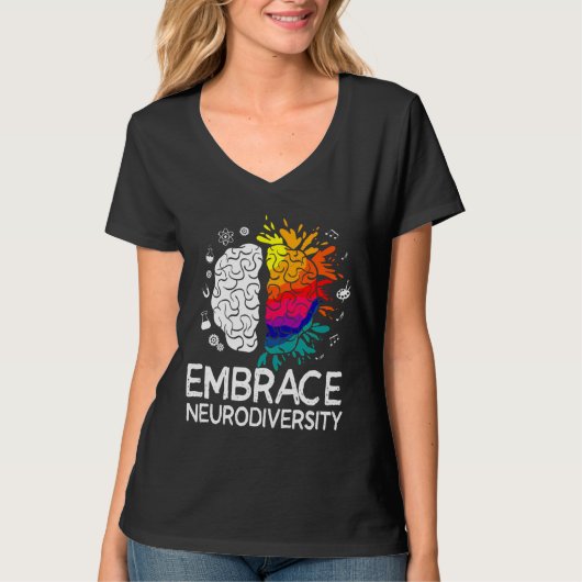 Neurodiversity Embrace Adhd Autism Asd T-shirt (Voorkant)