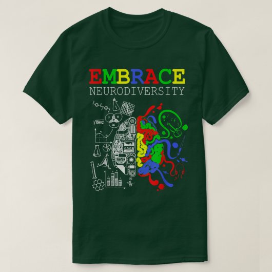 Neurodiversity Embrace ADHD Autisme ASD T-shirt (Design voorkant)