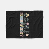 Neurodiversity Flowers Autisme Neurodivergent Fleece Deken (Voorkant (Horizontaal))