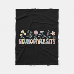 Neurodiversity Flowers Autisme Neurodivergent Fleece Deken