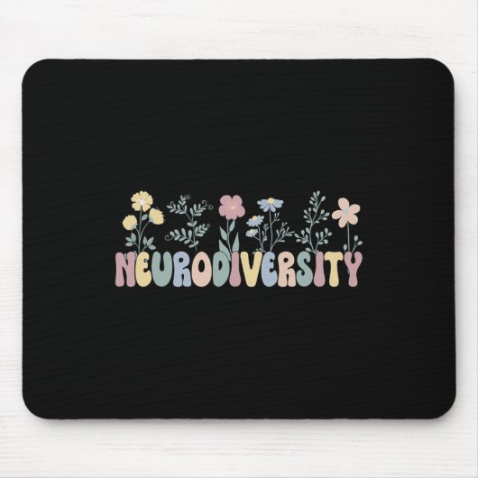 Neurodiversity Flowers Autisme Neurodivergent Muismat (Voorkant)