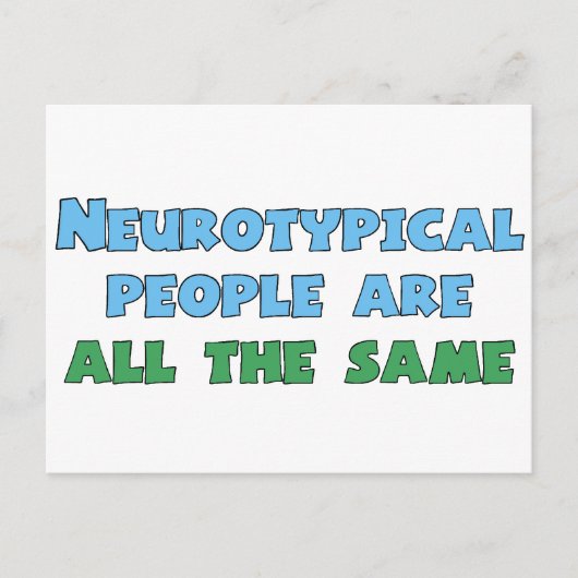 Neurodiversity Humor Funny Aspie Autism Joke Briefkaart (Voorkant)