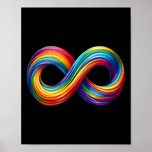 Neurodiversity Infinity Sign Regenboog Symbool Aut Poster (Voorkant)