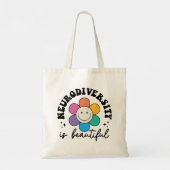 "Neurodiversity is Beautiful" Retro Flower Tote Bag (Achterkant)