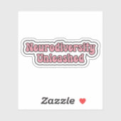 Neurodiversity Ontketende Roze Neurodivergent Teks Sticker (Vel)