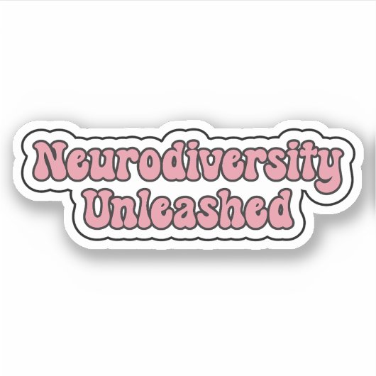 Neurodiversity Ontketende Roze Neurodivergent Teks Sticker (Voorkant)