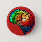 Neurodiversity Pride Rainbow Brain Button (Voorkant)