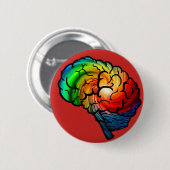 Neurodiversity Pride Rainbow Brain Button (Voorkant /achterkant)