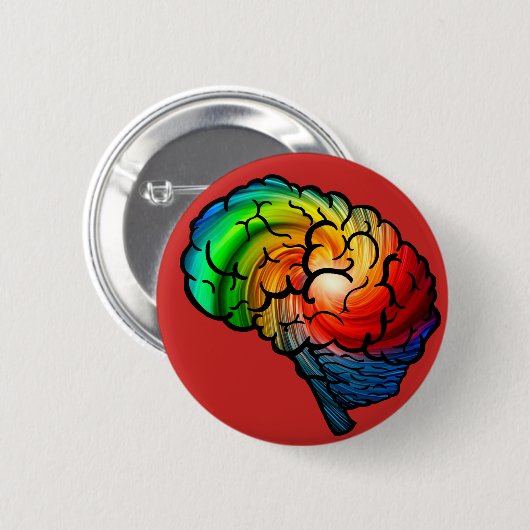 Neurodiversity Pride Rainbow Brain Button (Voorkant /achterkant)