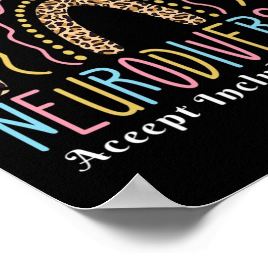 Neurodiversity Rainbow Accepteren Advocate Love Au Poster (Hoek)