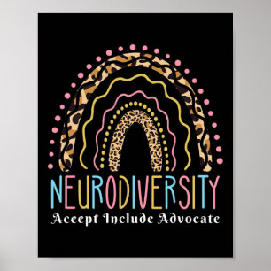 Neurodiversity Rainbow Accepteren Advocate Love Au Poster