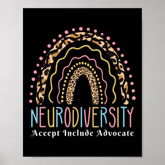 Neurodiversity Rainbow Accepteren Advocate Love Au Poster (Voorkant)