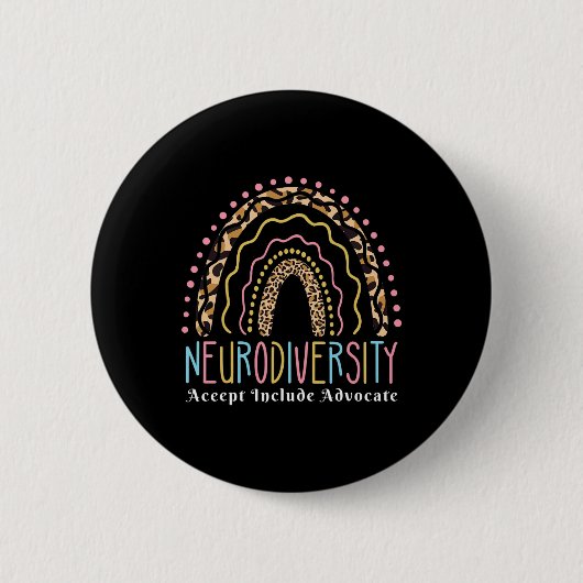 Neurodiversity Rainbow Accepteren Advocate Love Au Ronde Button 5,7 Cm (Voorkant)