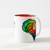 #neurodiversity Rainbow Brain Unicorn Coffee Mok (Voorkant rechts)
