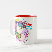 #neurodiversity Rainbow Brain Unicorn Coffee Mok (Voorkant links)