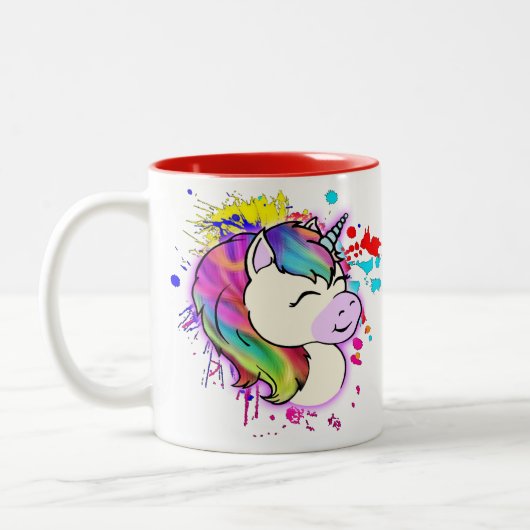 #neurodiversity Rainbow Brain Unicorn Coffee Mok (Links)