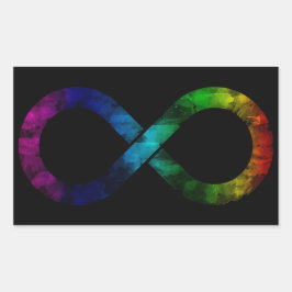 Neurodiversity Rainbow Infinity Waterverf Rechthoekige Sticker