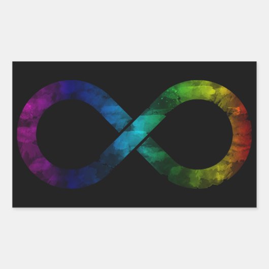Neurodiversity Rainbow Infinity Waterverf Rechthoekige Sticker (Voorkant)