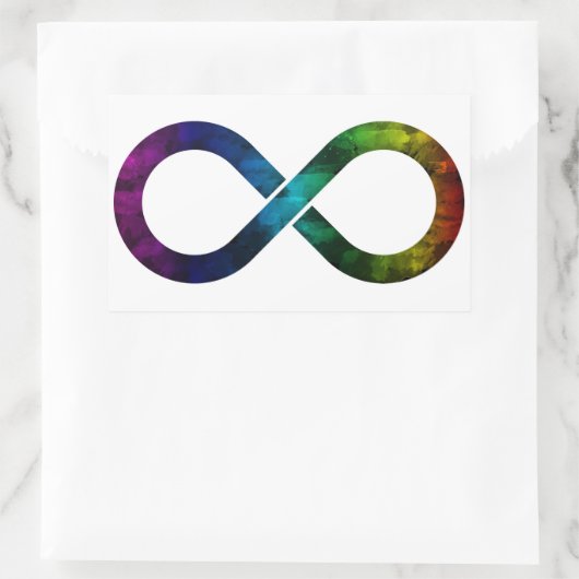 Neurodiversity Rainbow Infinity Waterverf Rechthoekige Sticker (Tas)