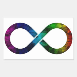 Neurodiversity Rainbow Infinity Waterverf Rechthoekige Sticker