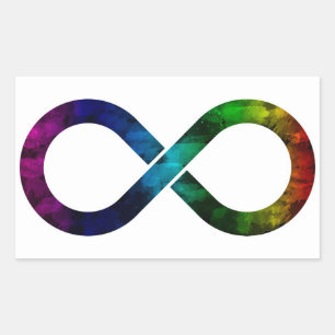 Neurodiversity Rainbow Infinity Waterverf Rechthoekige Sticker