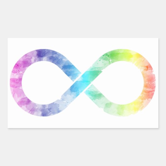 Neurodiversity Rainbow Waterverf Infinity Sticker (Voorkant)