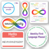 Neurodiversity set Custom-Cut Vinyl Sticker (Voorkant)