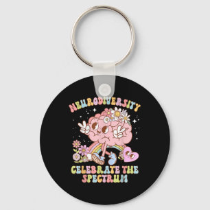 Neurodiversity Shirt Autisme Spectrum ASD ADHD Reg Sleutelhanger