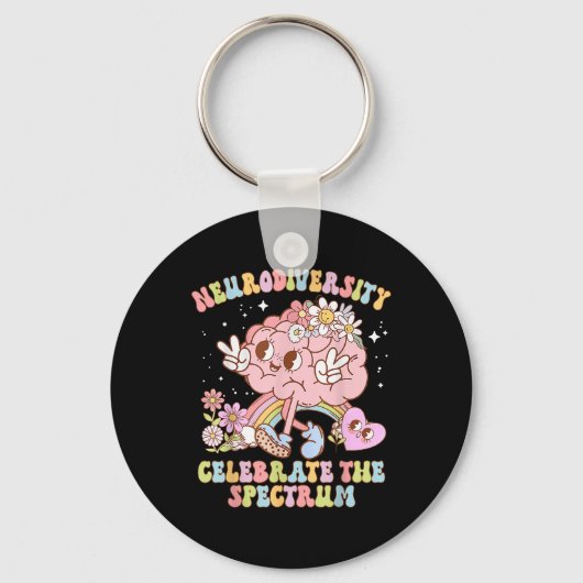 Neurodiversity Shirt Autisme Spectrum ASD ADHD Reg Sleutelhanger (Voorkant)