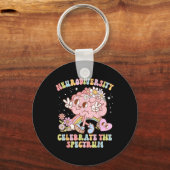 Neurodiversity Shirt Autisme Spectrum ASD ADHD Reg Sleutelhanger (Voorkant)