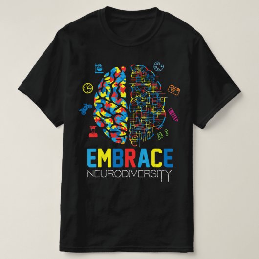 Neurodiversity Shirt Embrace ADHD Autisme Awarenes (Design voorkant)
