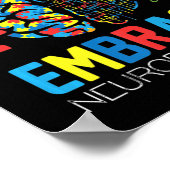 Neurodiversity Shirt Embrace ADHD Autisme Awarenes Poster (Hoek)